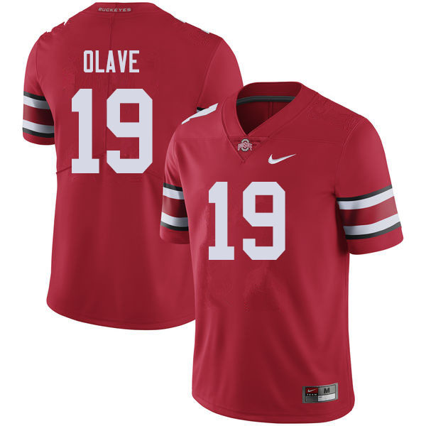 Men #19 Chris Olave Ohio State Buckeyes College Football Jerseys Sale-Red